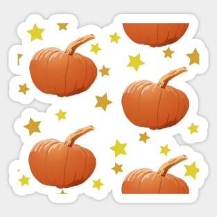 Pumpkins and Stars Tile (Black) Sticker